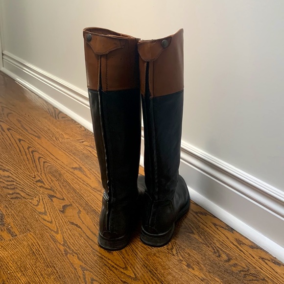 Leather boots, black brown - Picture 2 of 2